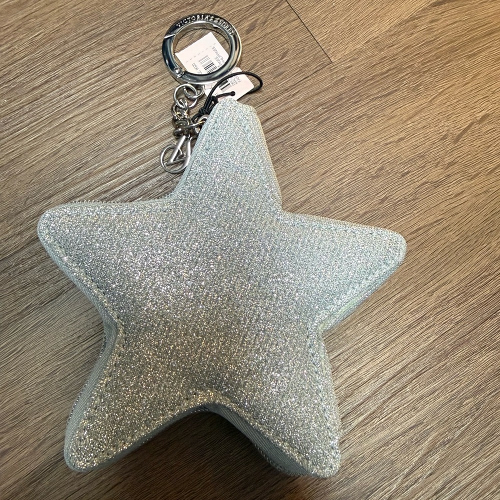 Victoria's Secret Silver Keychain with Glitter Pouch